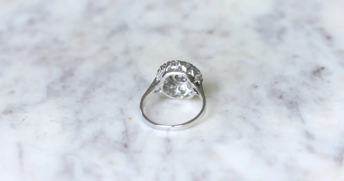 Bague Ronde Cible Art Déco Diamants - Image 7