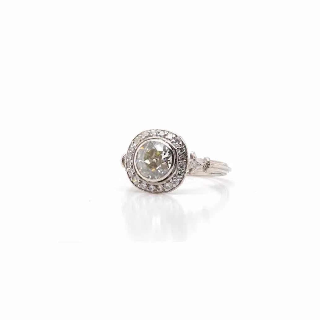 Bague Solitaire en platine et diamants - Image 4