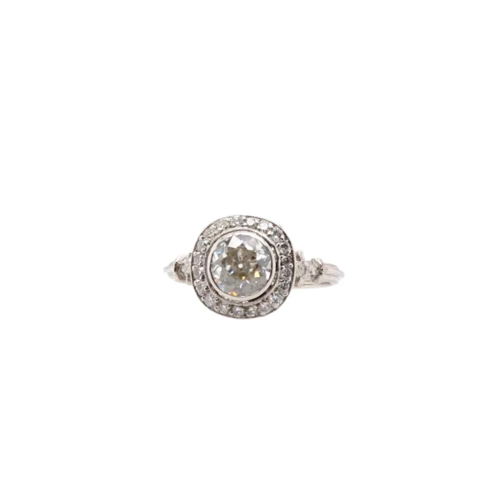 Bague Solitaire en platine et diamants - Image 5