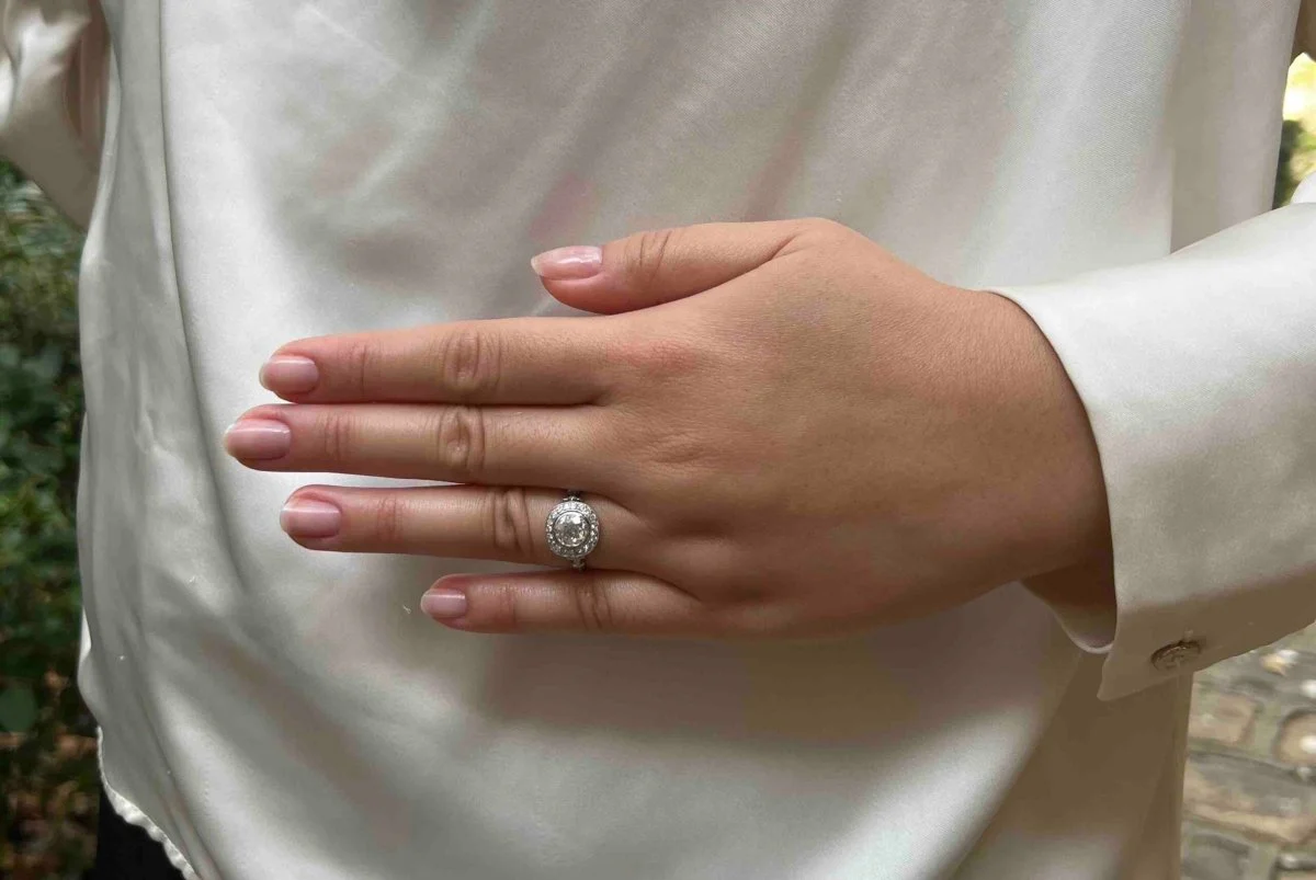 Bague Solitaire en platine et diamants - Image 6