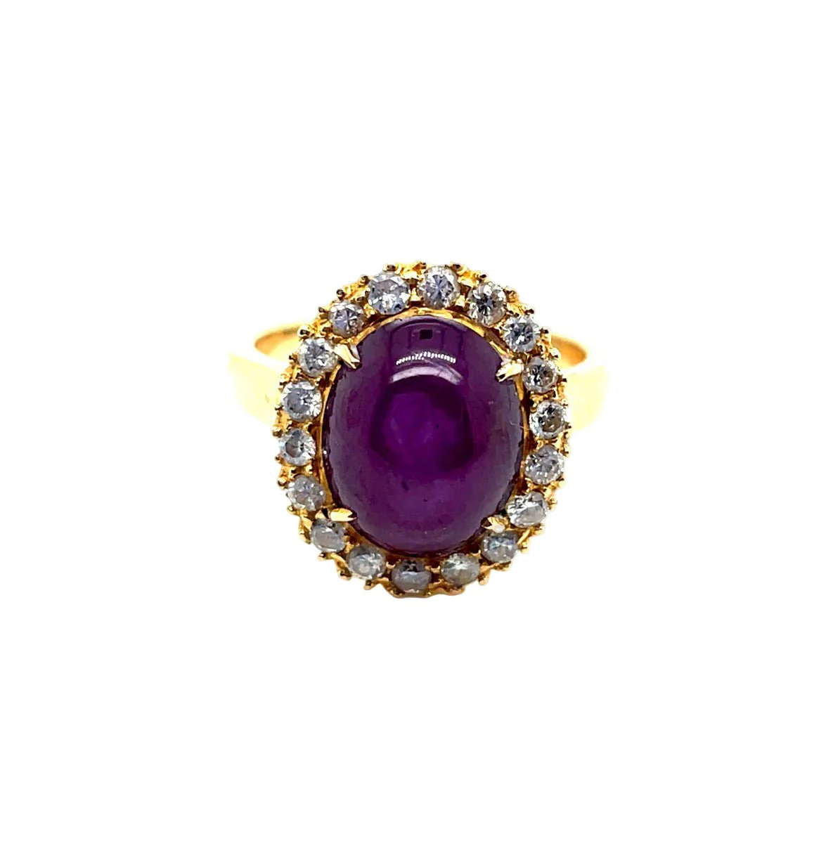 Bague Pompadour en or jaune et rubis