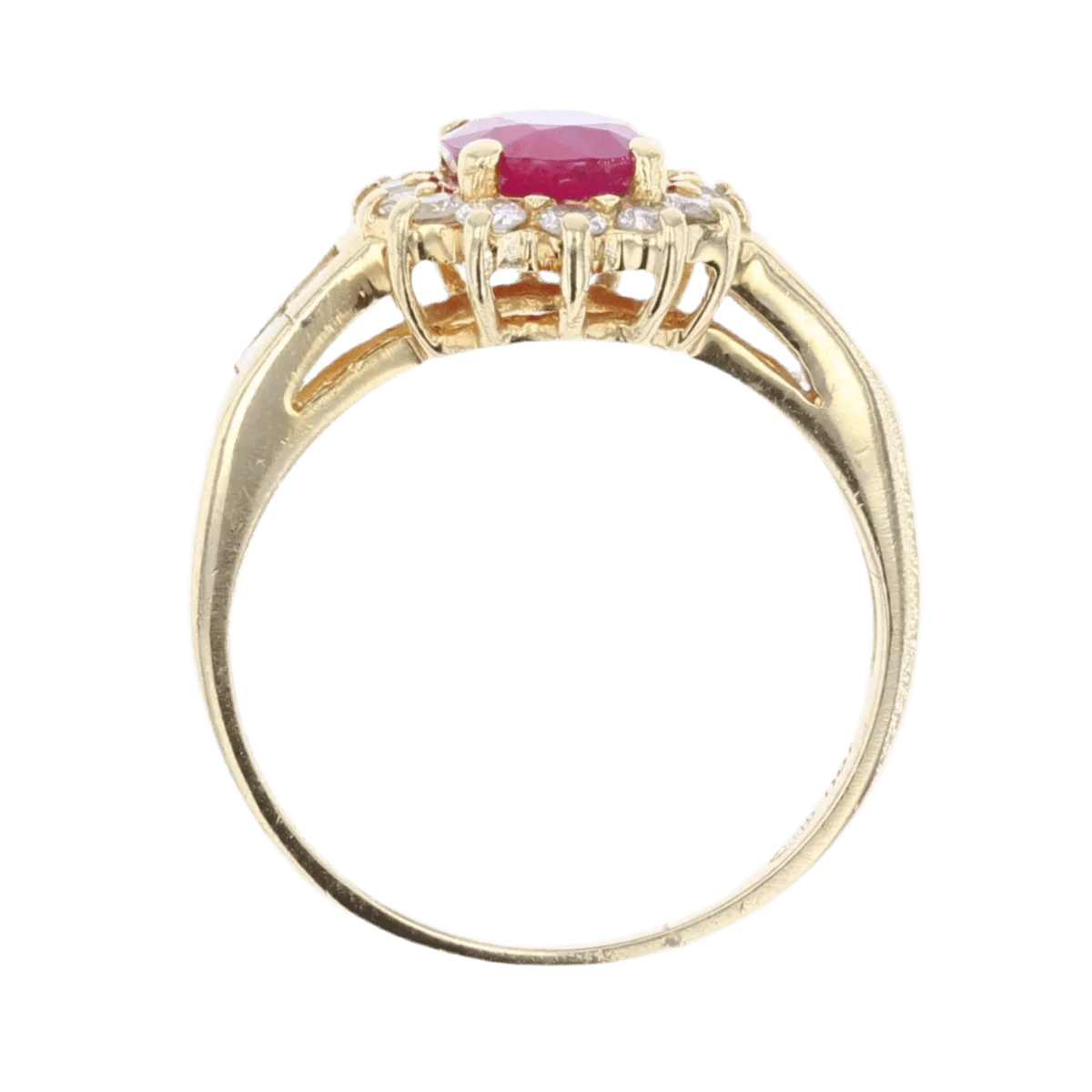 Bague Entourage en or jaune, rubis et diamants - Image 6