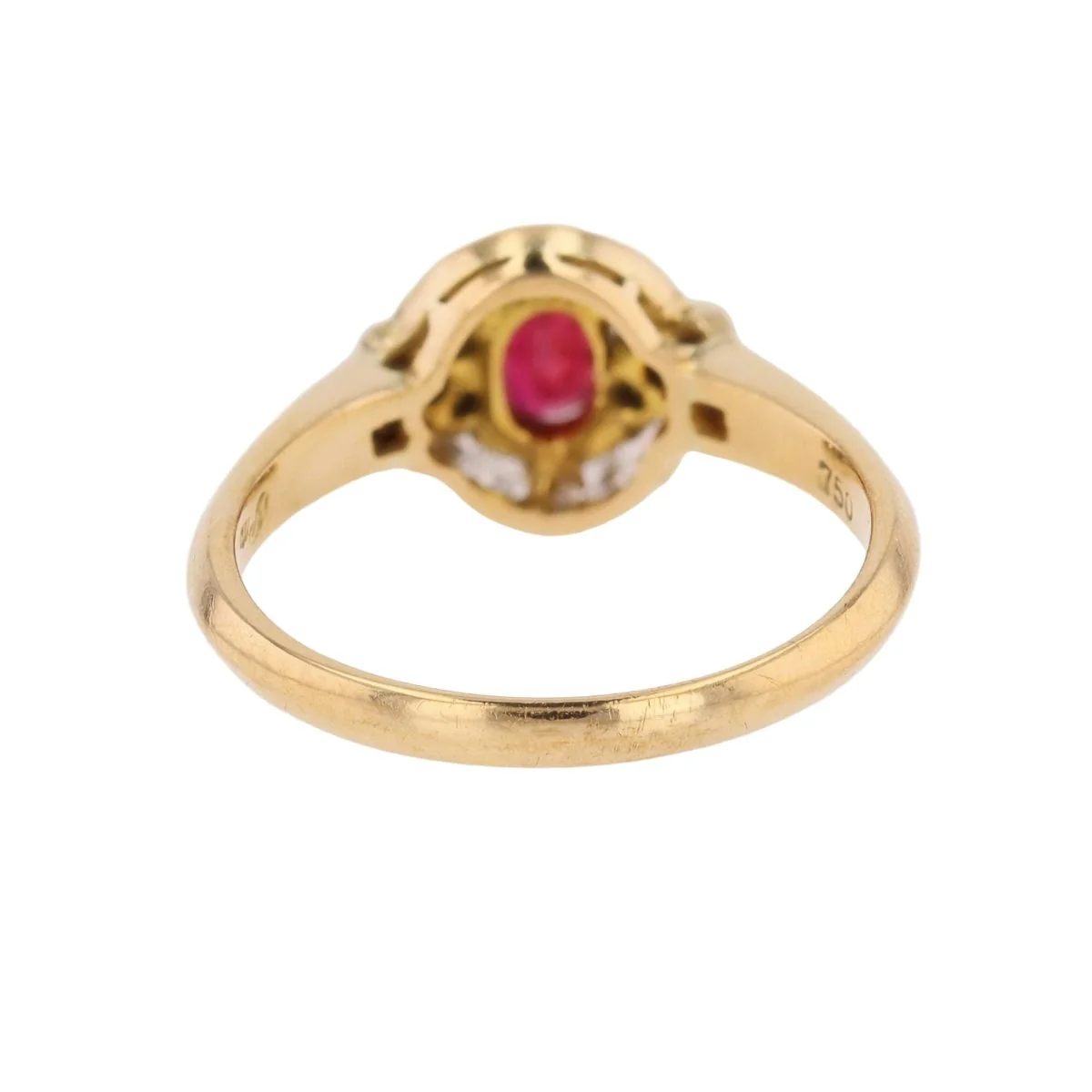 Bague Entourage en or jaune, rubis et diamants - Image 4