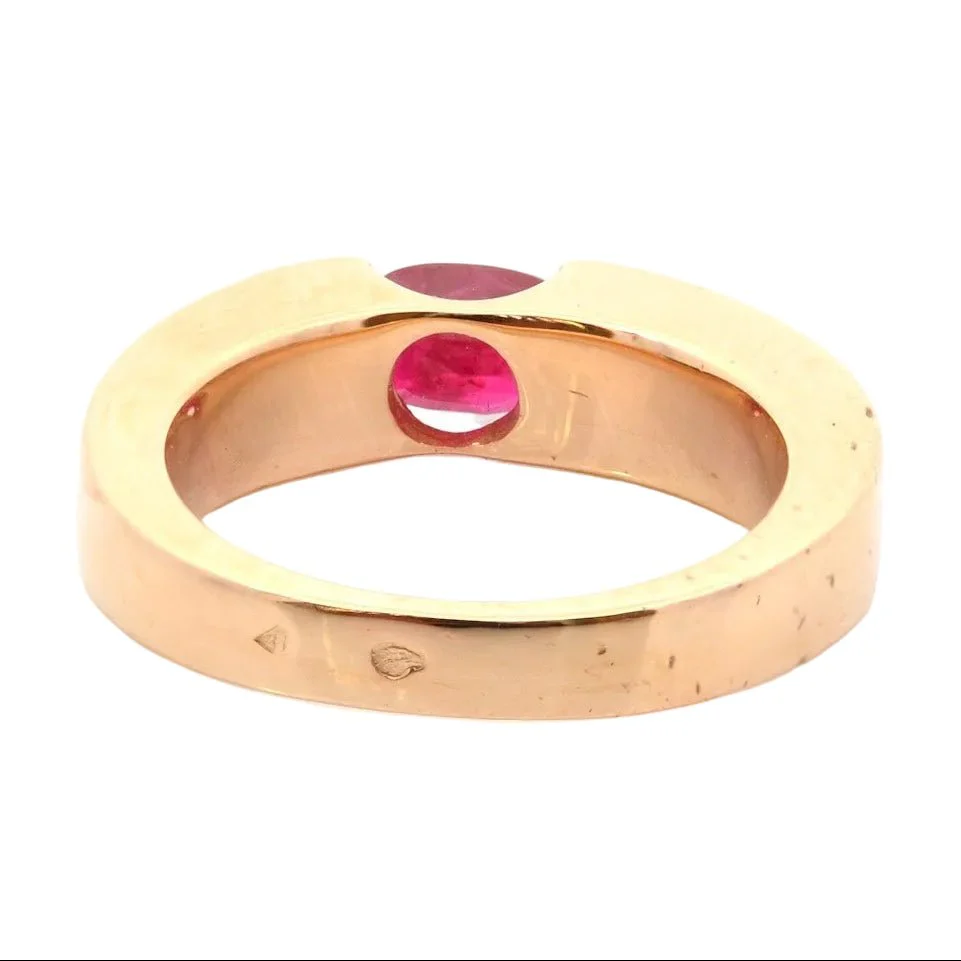Bague Jonc en or jaune, rubis et diamants - Image 3