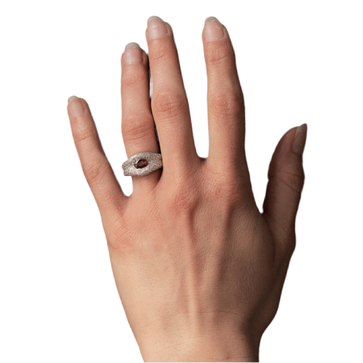 Bague Pavée en or blanc, rubis et diamants - Image 2