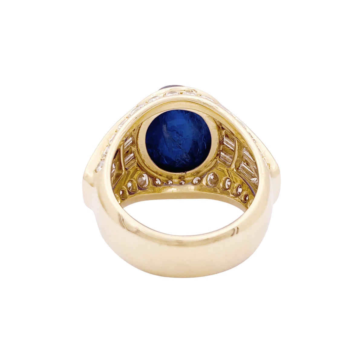 Bague Dôme en or jaune, saphir et diamants - Image 4