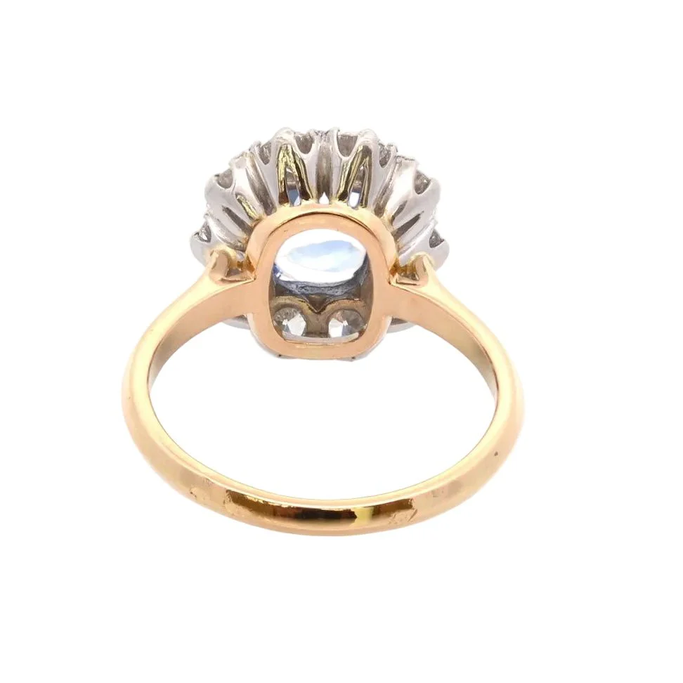 Bague en or jaune, platine, saphir et diamants - Image 4