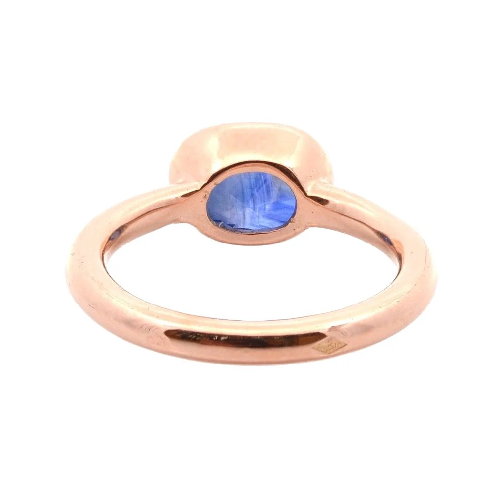 Bague Solitaire en or jaune et saphir - Image 4