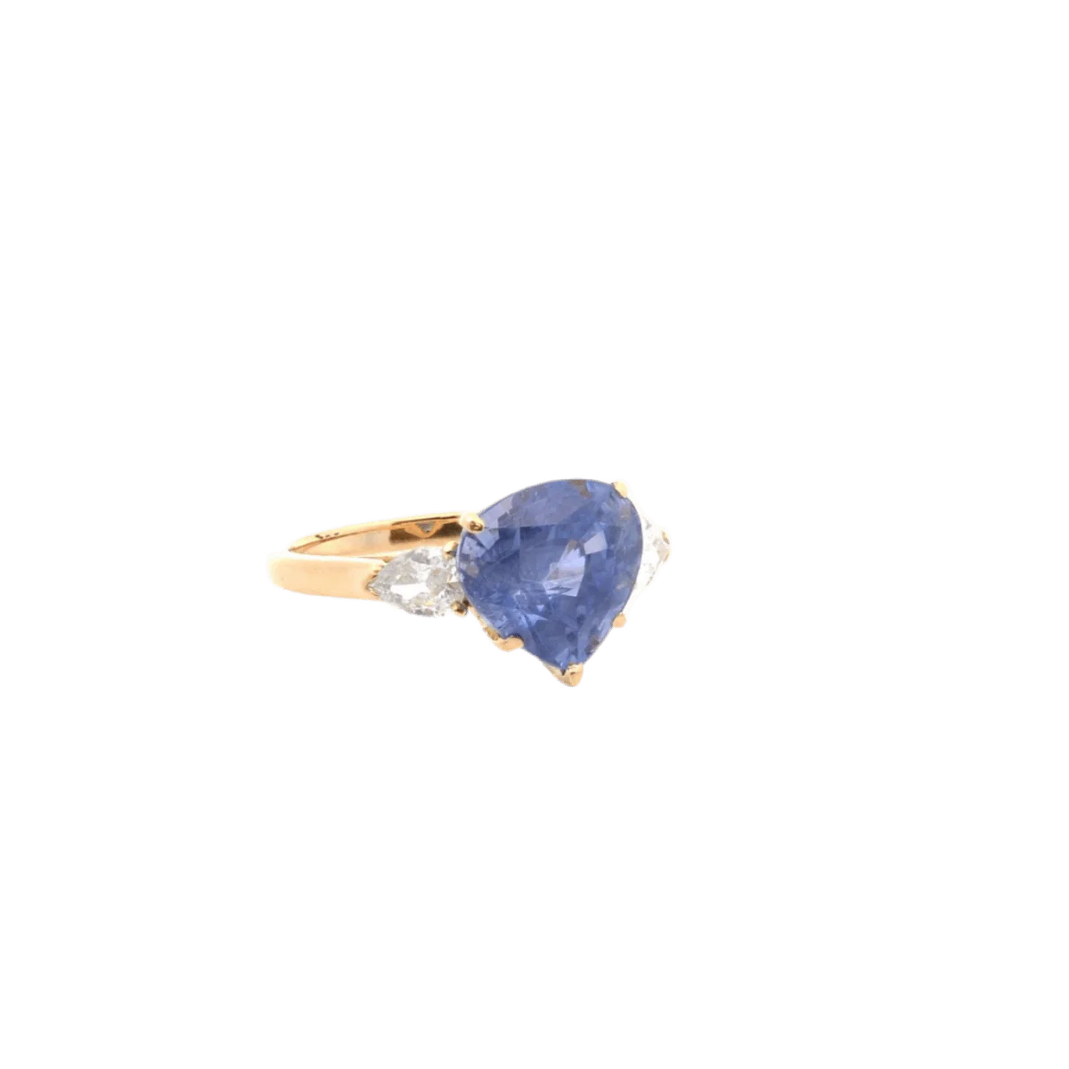 Bague en or jaune, saphir et diamants - Image 4