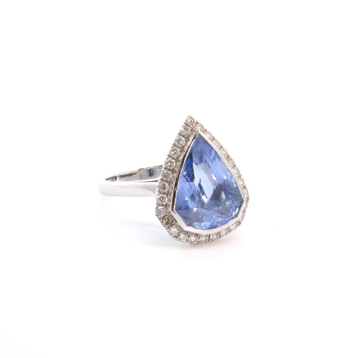 Bague saphir de Ceylan en forme de triangle - Image 3