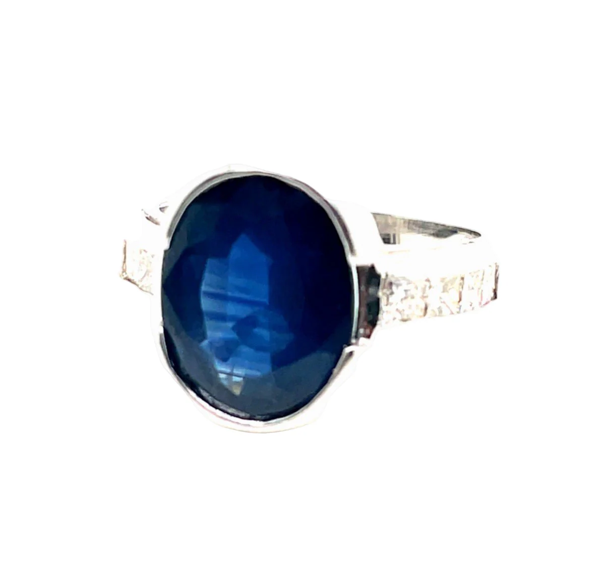 Bague en or blanc, saphir et diamants Princesse
