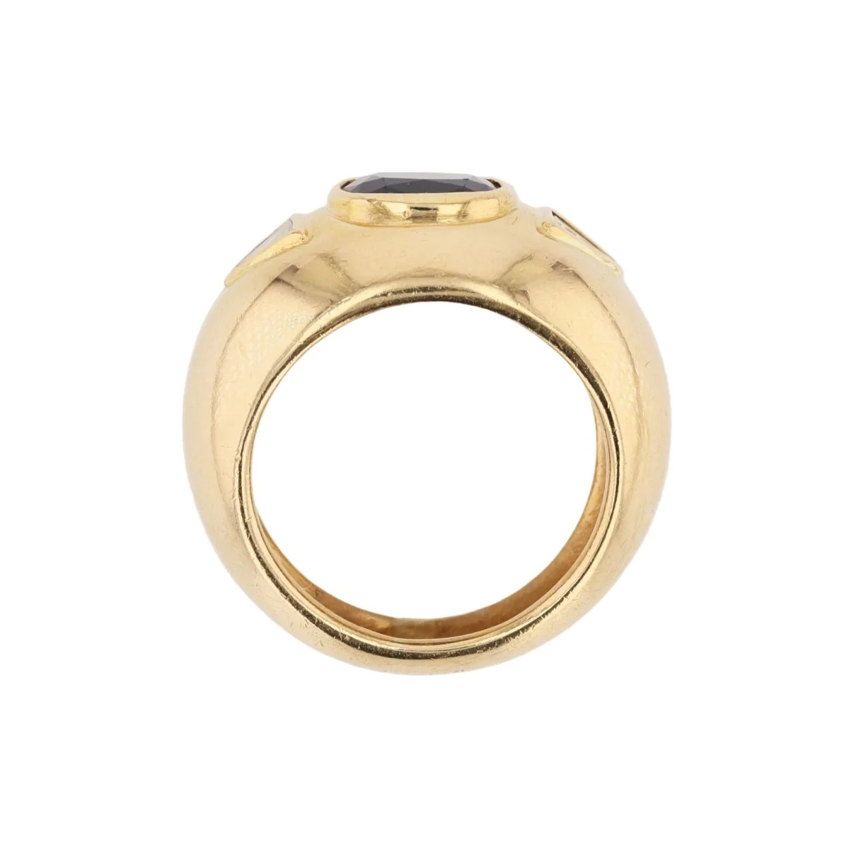 Bague Jonc en or jaune, saphir et diamants - Image 7