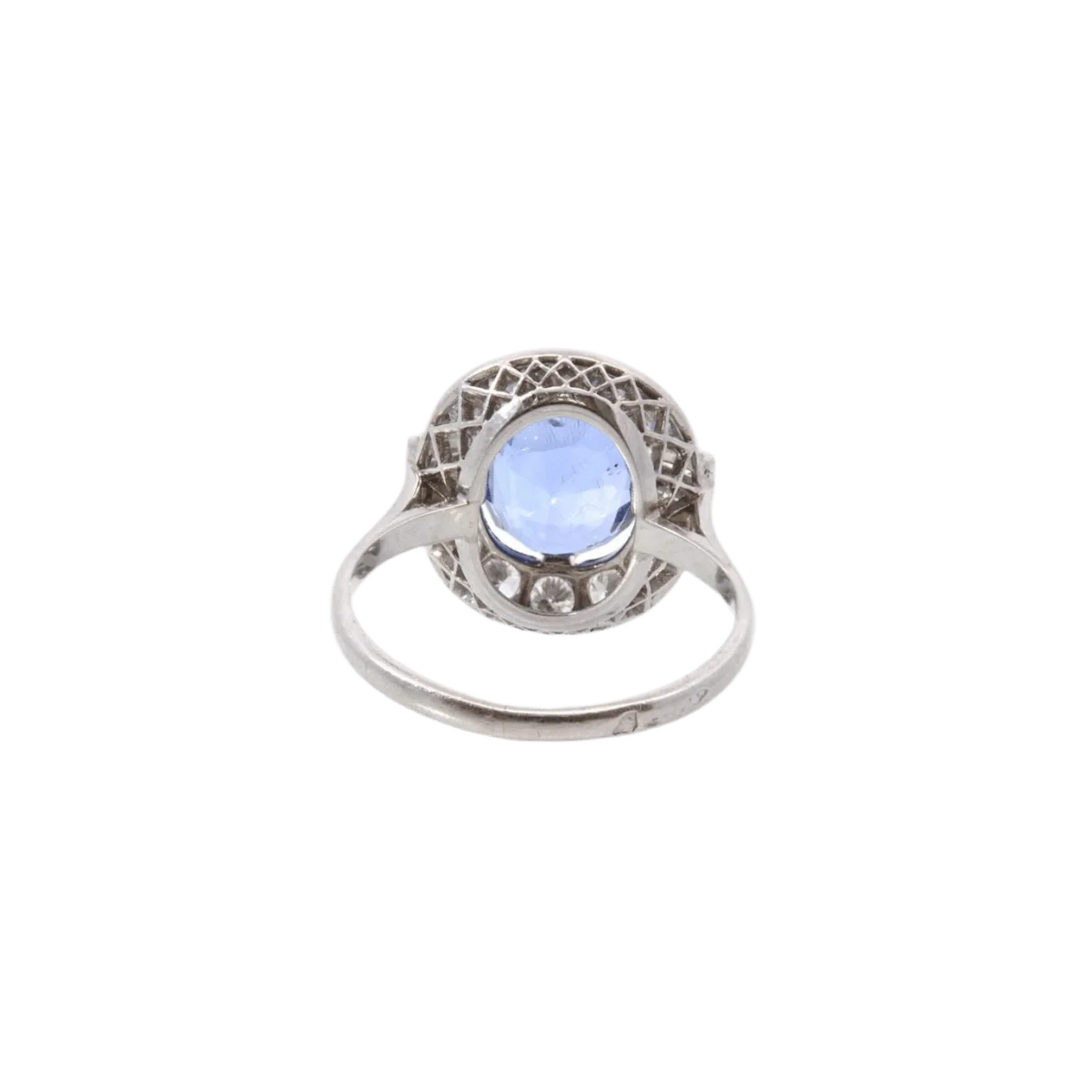 Bague Marguerite en platine, saphir et diamants - Image 4