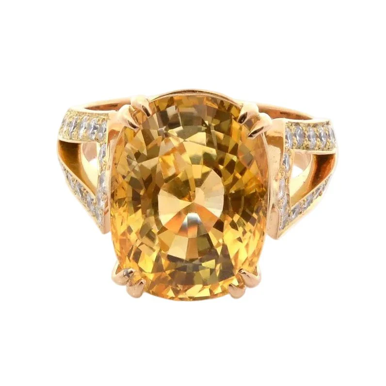 Bague Cocktail en or jaune, saphir et diamants