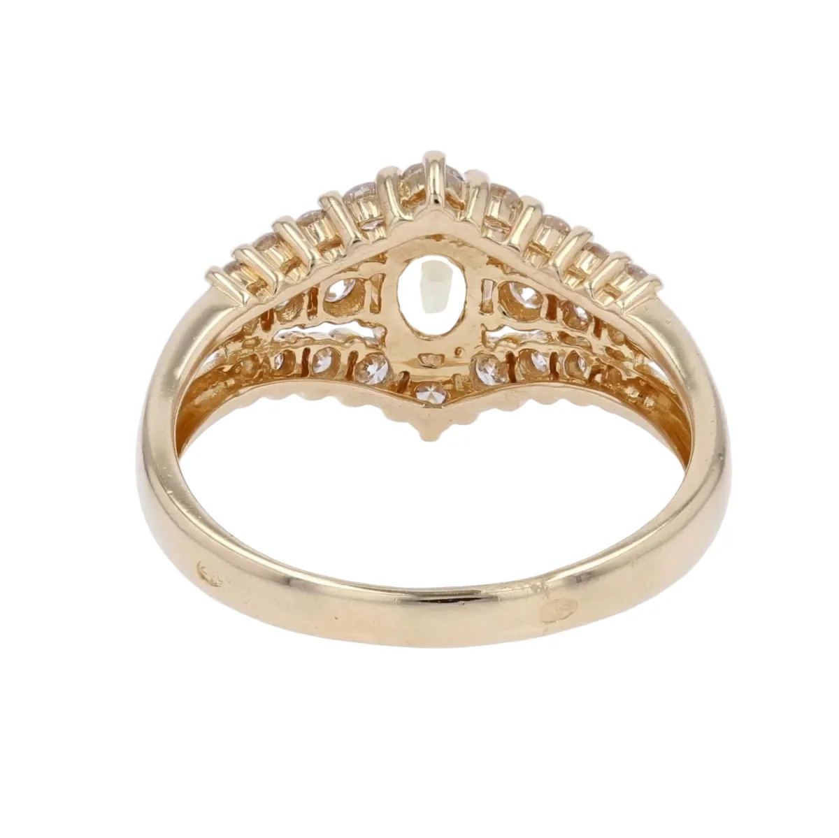 Bague Pavée en or jaune, saphir et diamants - Image 4