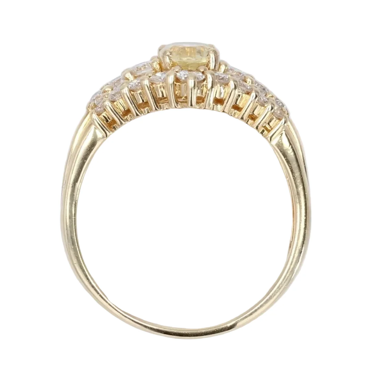 Bague Pavée en or jaune, saphir et diamants - Image 6