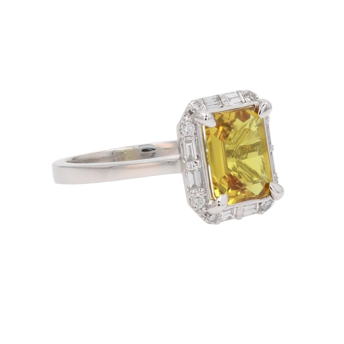 Bague Cocktail en or blanc, saphir et diamants - Image 5