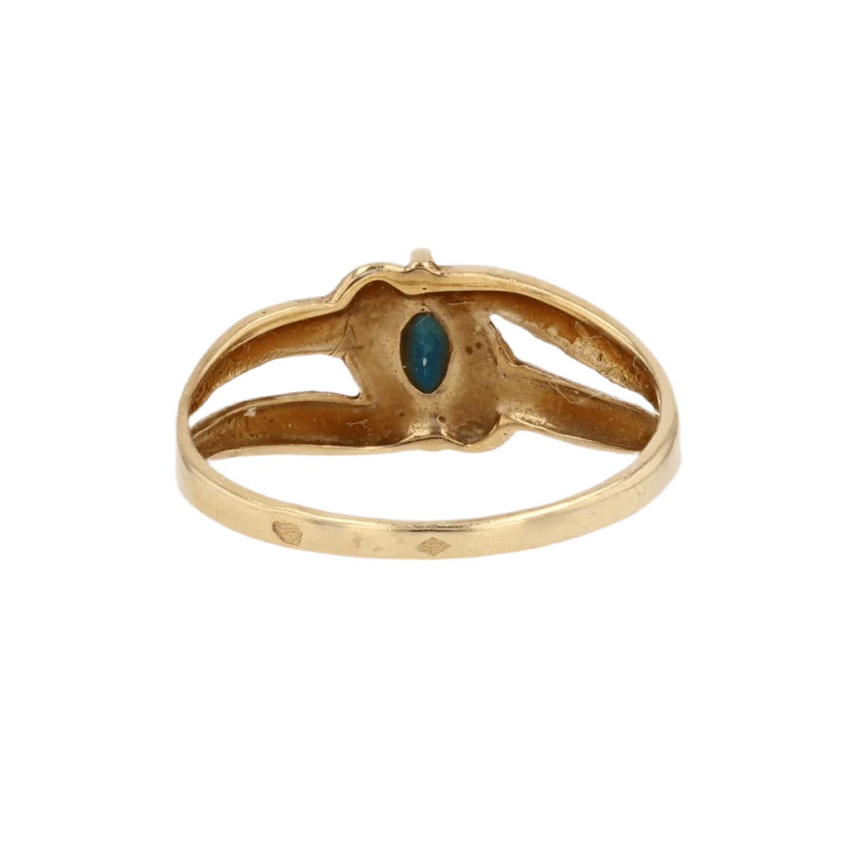 Bague Jonc en or jaune, or blanc et saphir - Image 4