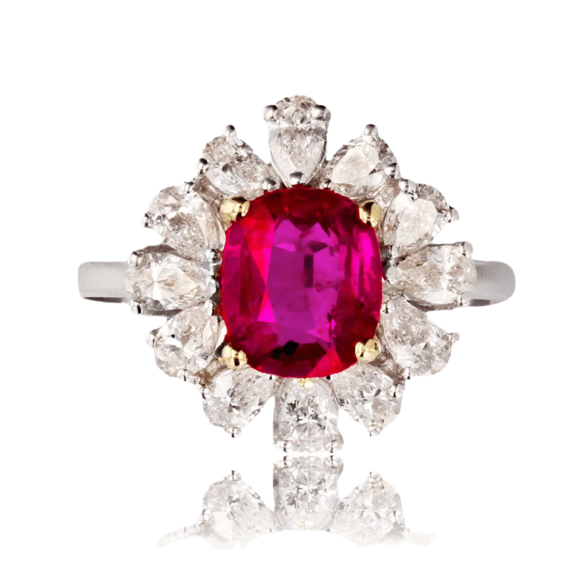 Bague Marguerite en or blanc, or jaune, saphir et diamants