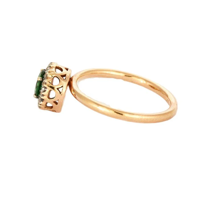 Bague Entourage MOUZANNAR en or rose, grenat et diamants - Image 3