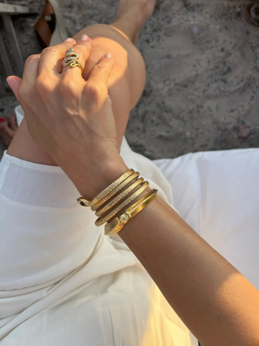 Bague serpent en diamant et or jaune - Image 6