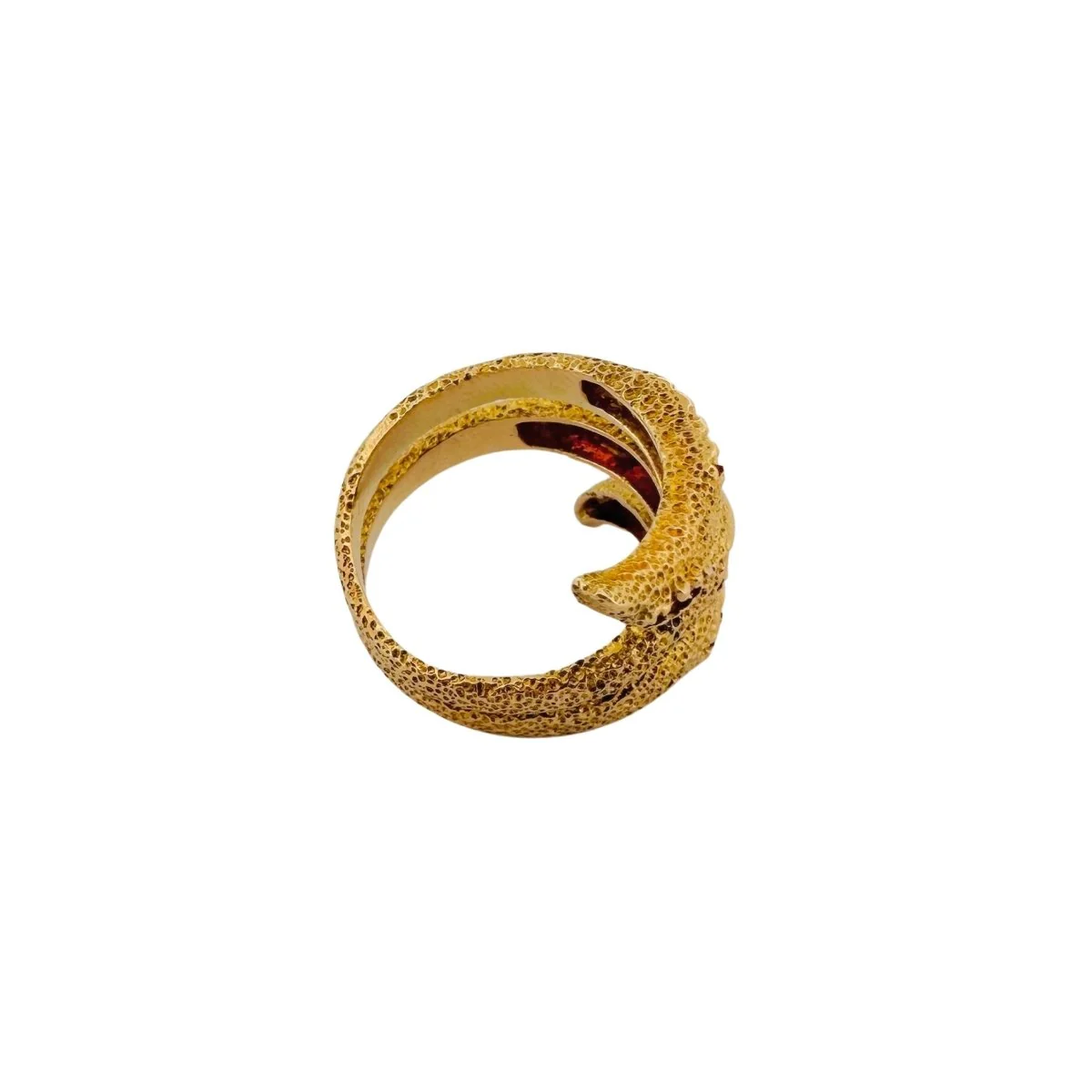 Bague Serpent en or granité et rubis - Image 3