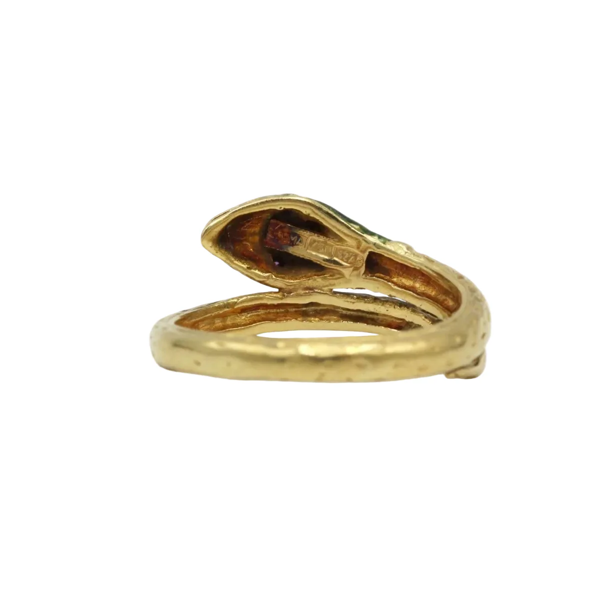 Bague en or jaune, émail et rubis - Image 3