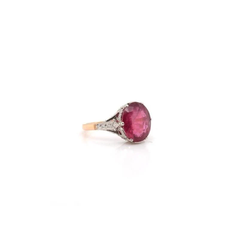 Bague sertie d’un rubellite en or et platine - Image 3