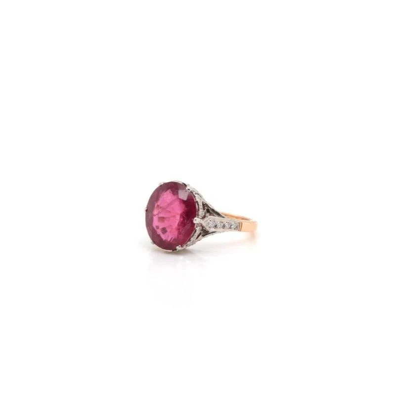 Bague sertie d’un rubellite en or et platine - Image 5