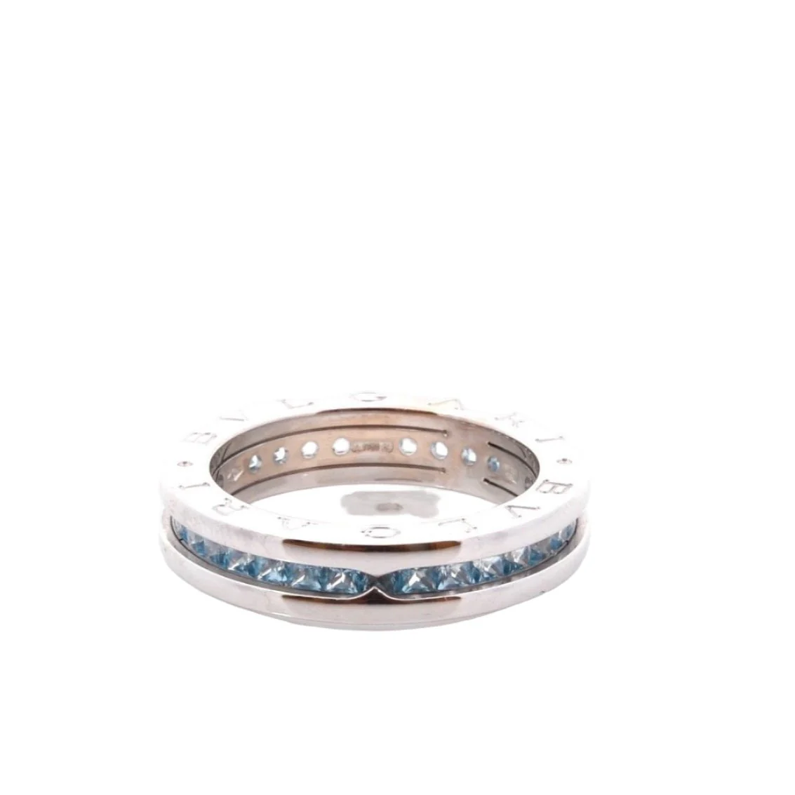 Bague Alliance BULGARI "B.Zero1" en or blanc et topazes