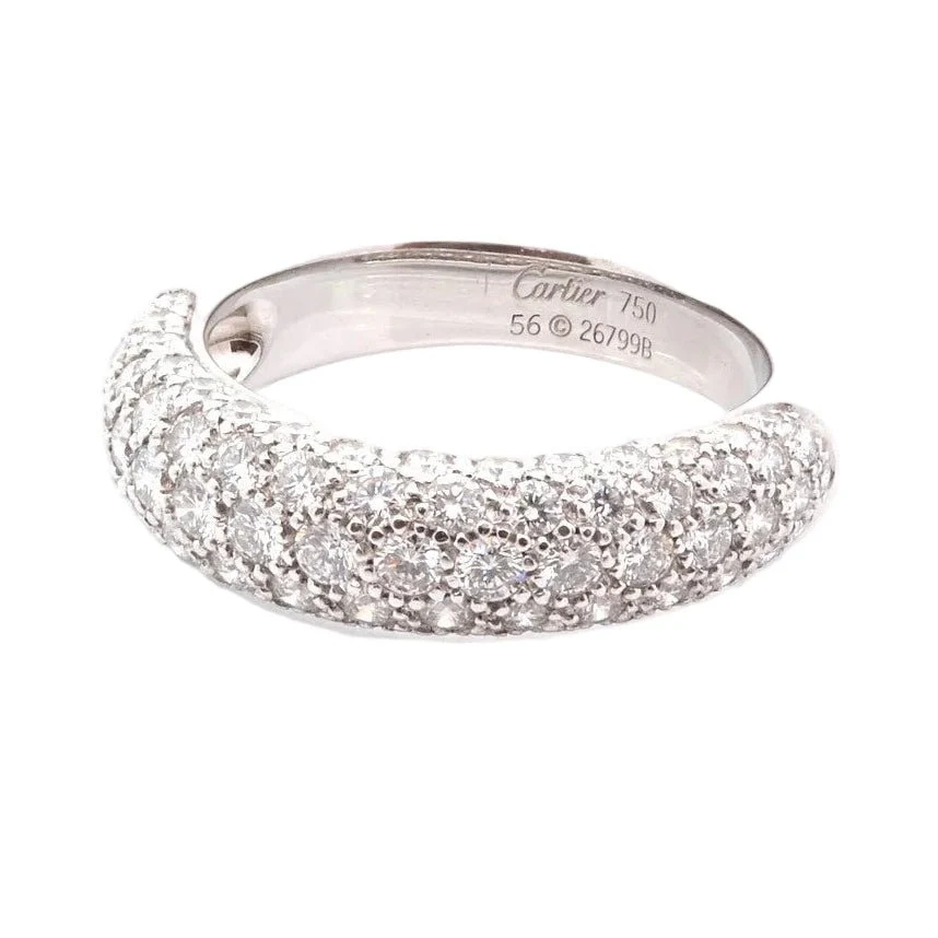 Bague Pavée CARTIER en or blanc et diamants - Image 2