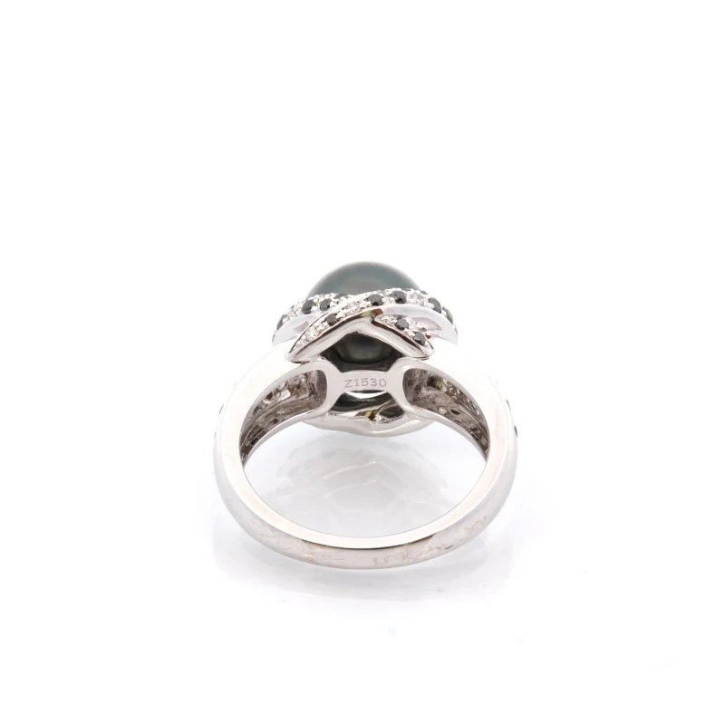 Bague Jonc MAUBOUSSIN "Perle caviar mon amour" en or blanc, perle et diamants - Image 3