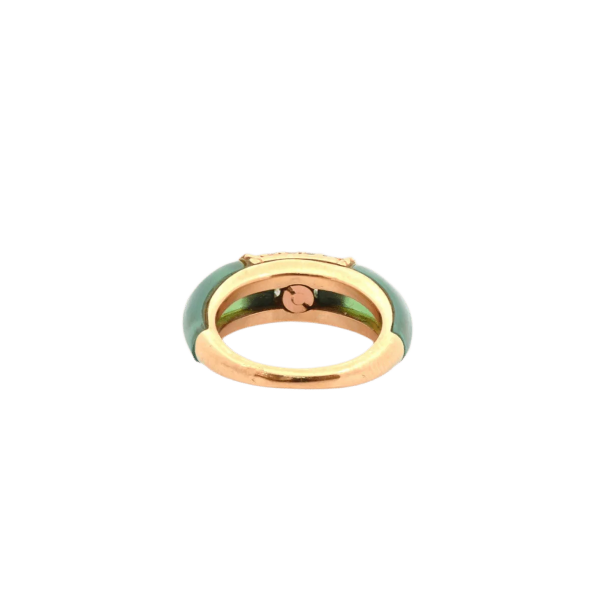 Bague Jonc VAN CLEEF & ARPELS "Philippine" en or jaune, chrysoprase et diamants - Image 3