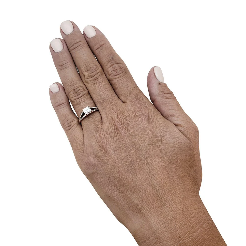 Bague solitaire 1 carat E/VS1 en or blanc et diamants - Image 4