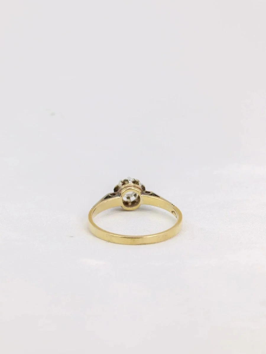Solitaire ancien or diamant taille rose 0,1 ct - Image 5
