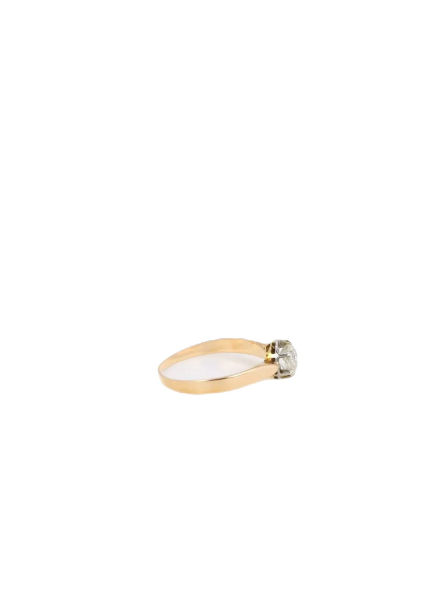 Bague Solitaire en or rose et diamants - Image 6