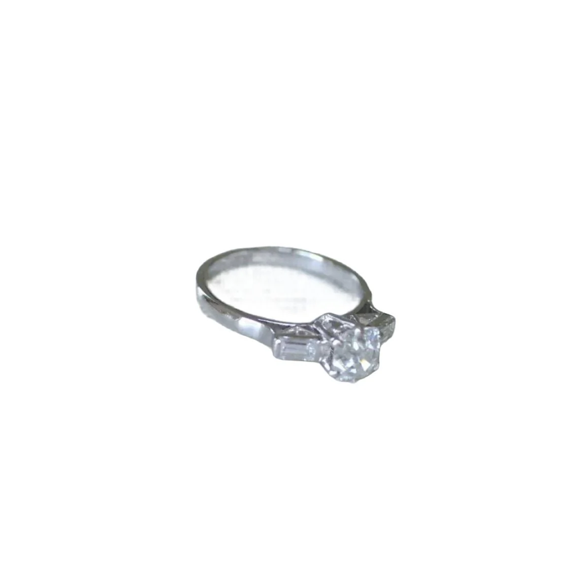 Bague Solitaire en platine et diamants - Image 5