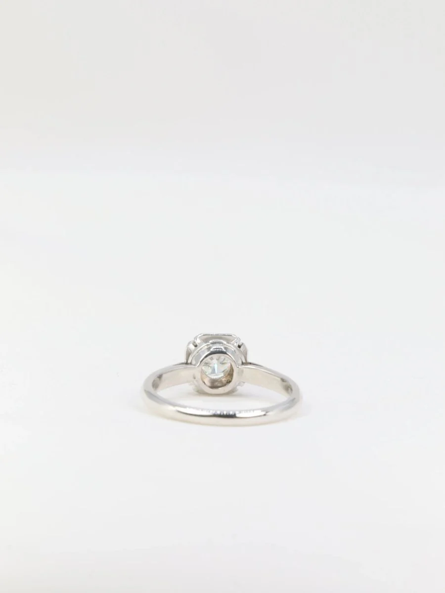 Bague solitaire Art Déco en or blanc et diamant 0,5ct - Image 5