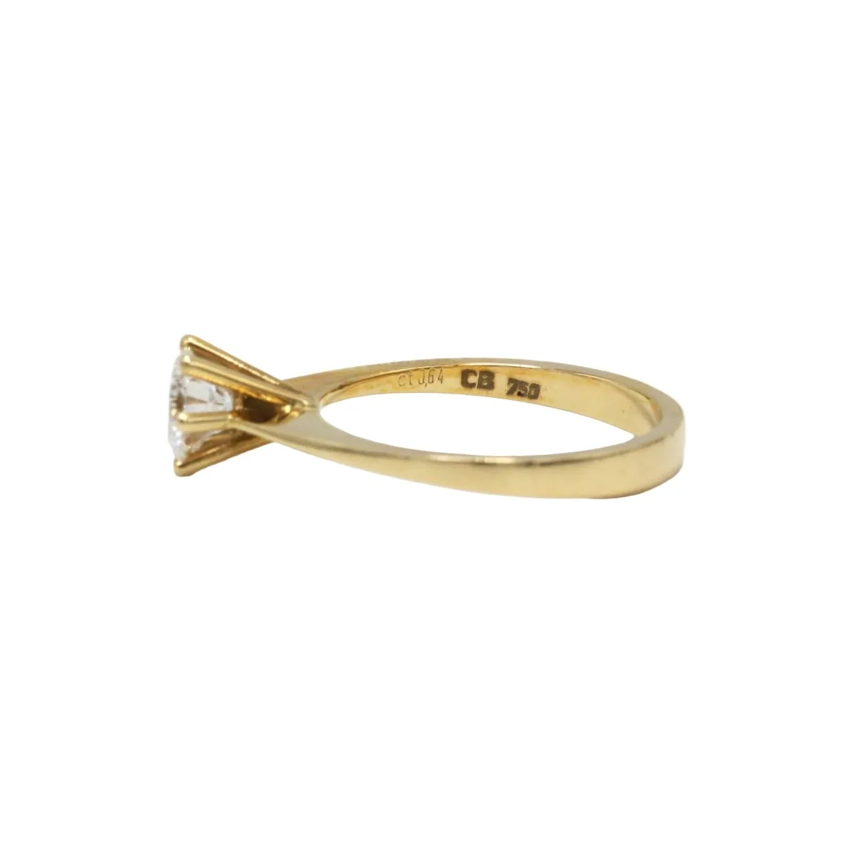 Bague Solitaire BUCHERER en or jaune et diamant - Image 4