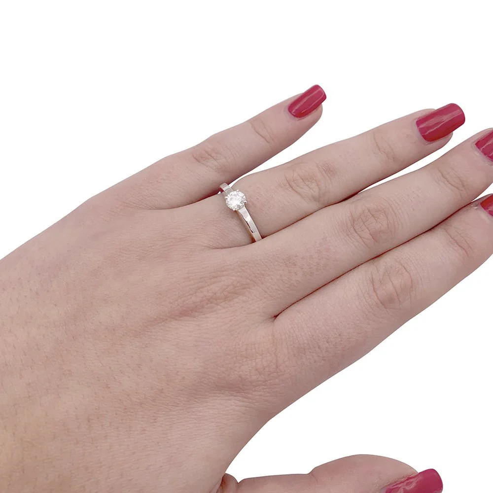 Bague Solitaire CARTIER "Déclaration" en platine et diamant - Image 2