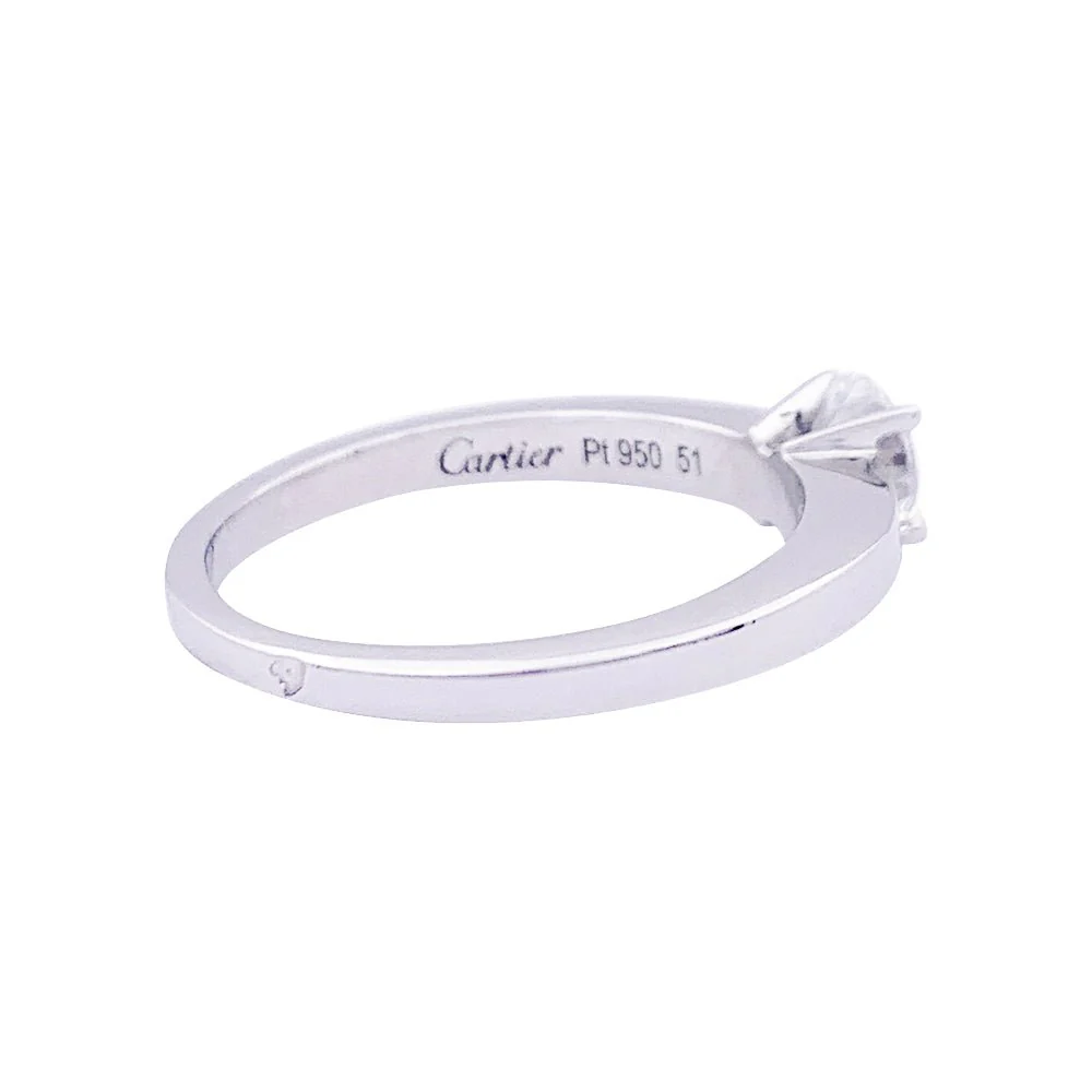 Bague Solitaire CARTIER "Déclaration" en platine et diamant - Image 3