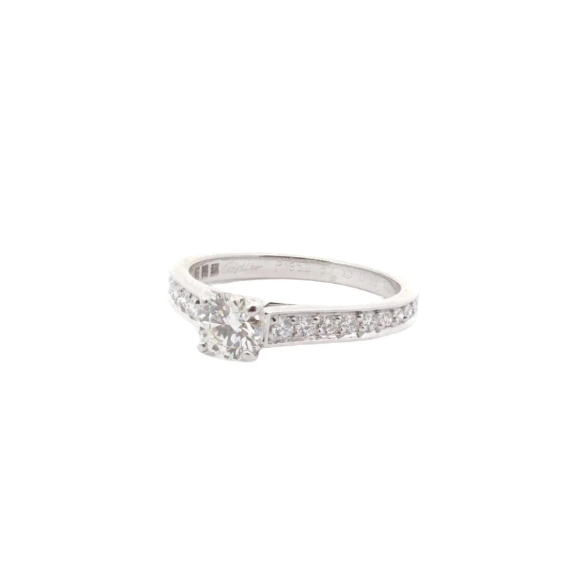 Bague solitaire CARTIER en platine et diamants - Image 3