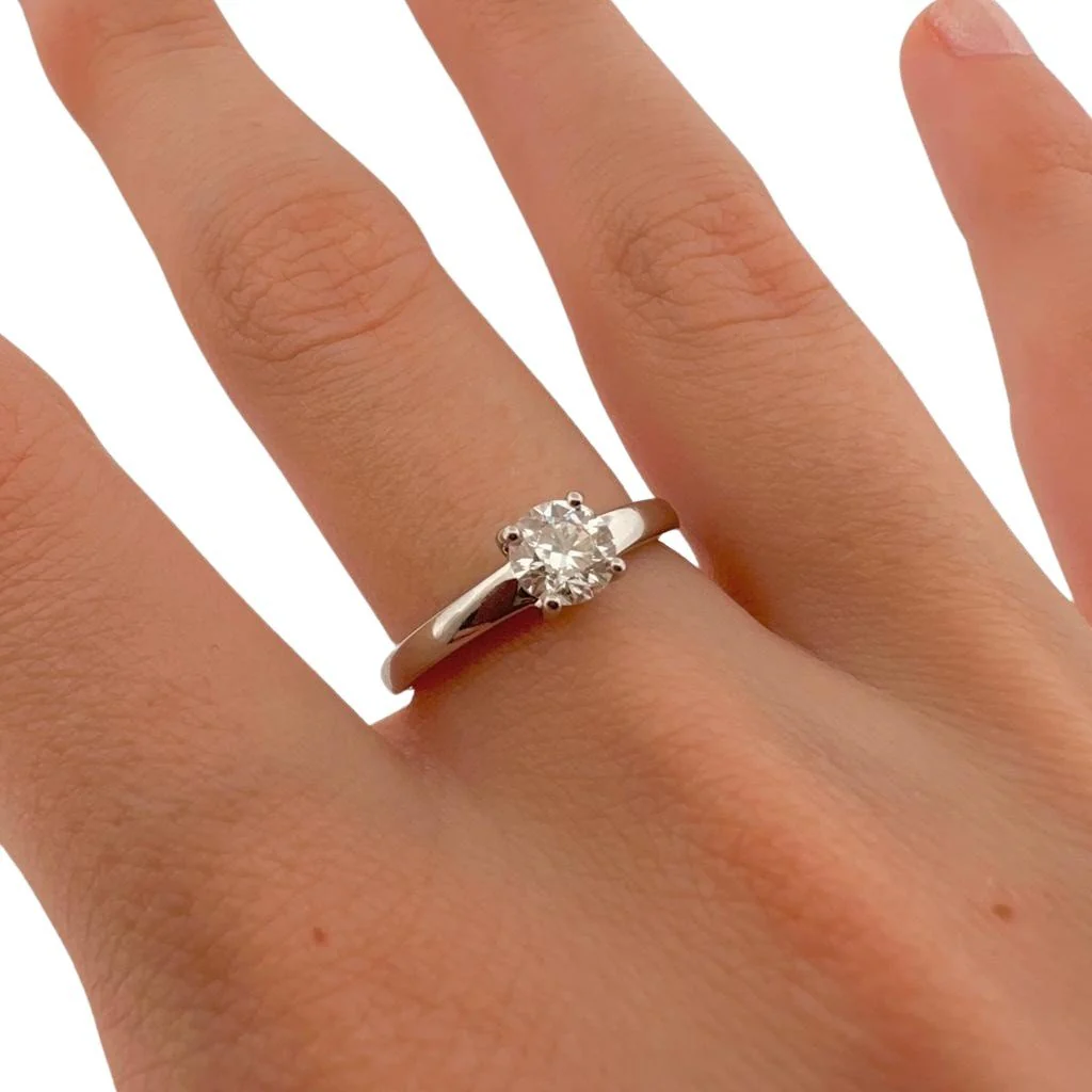 Bague Solitaire DE BEERS en platine et diamant - Image 2