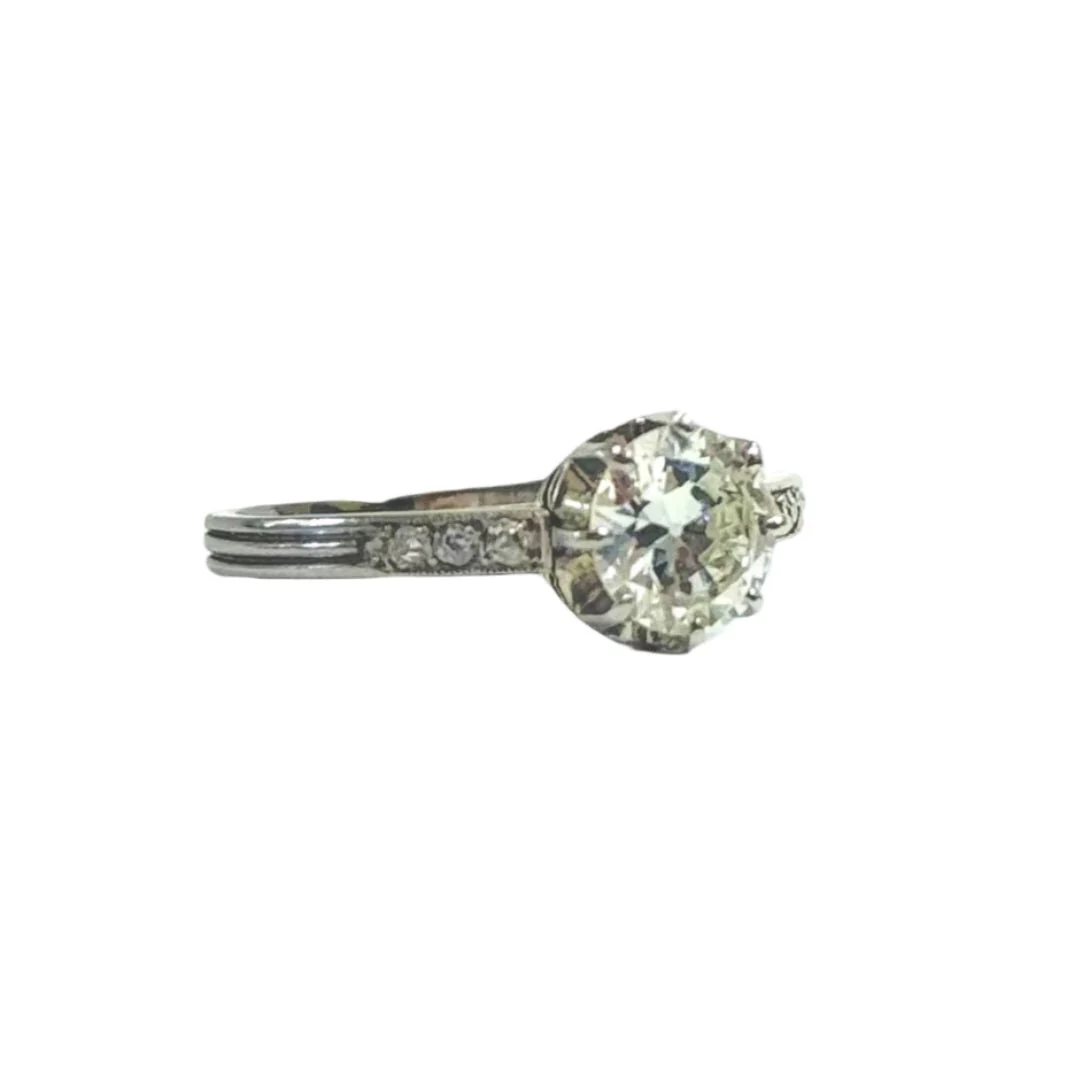 Bague Solitaire en or blanc et diamant - Image 4