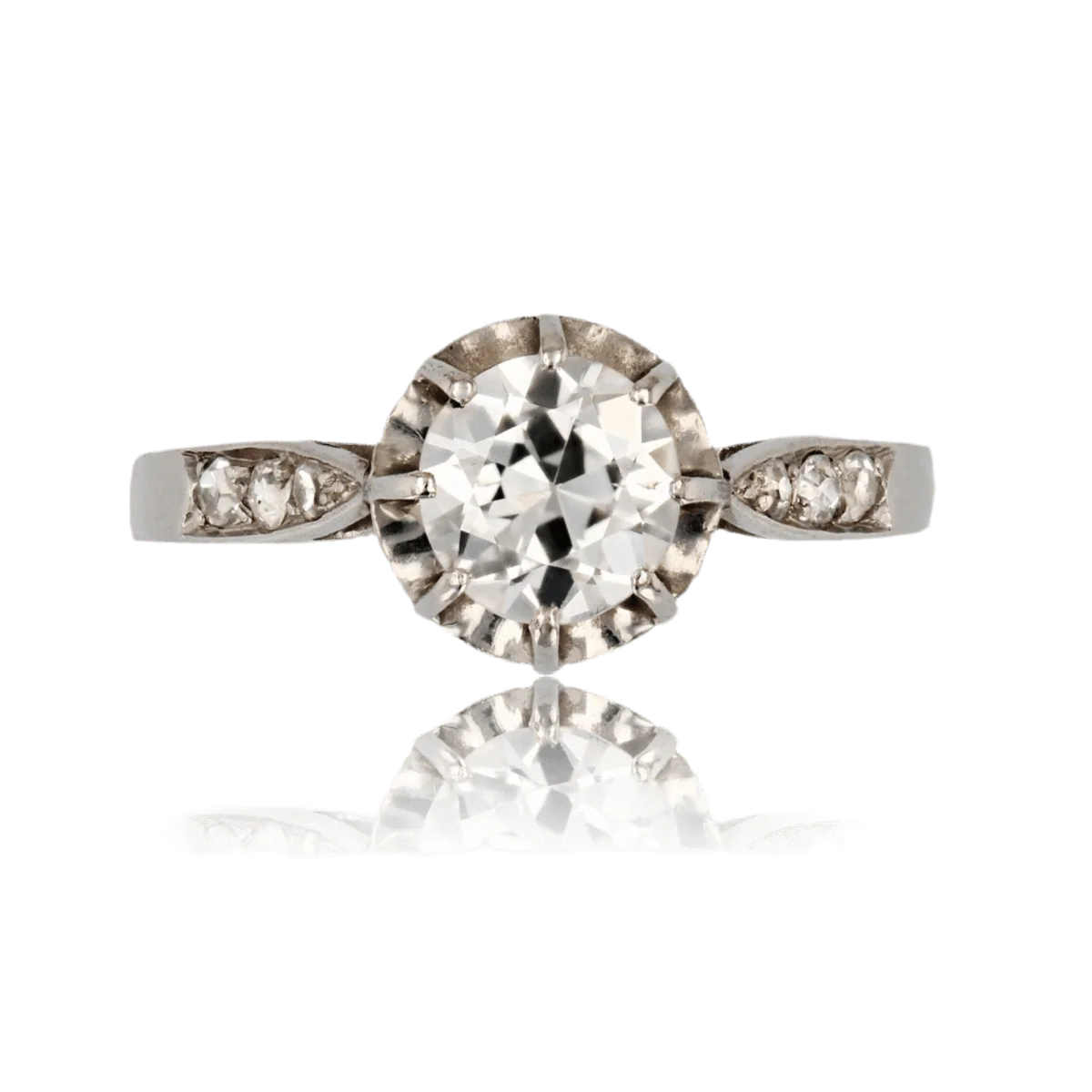 Bague Solitaire en platine et diamants