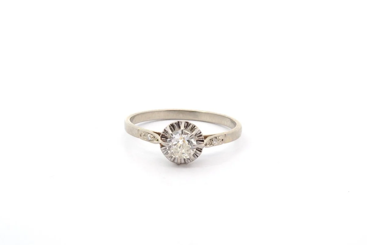 Bague solitaire diamant en or blanc 18k - Image 2