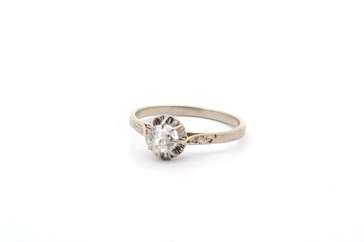Bague solitaire diamant en or blanc 18k - Image 3