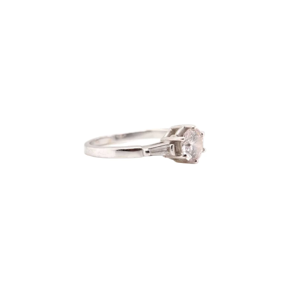 Bague Solitaire en platine et diamant - Image 2