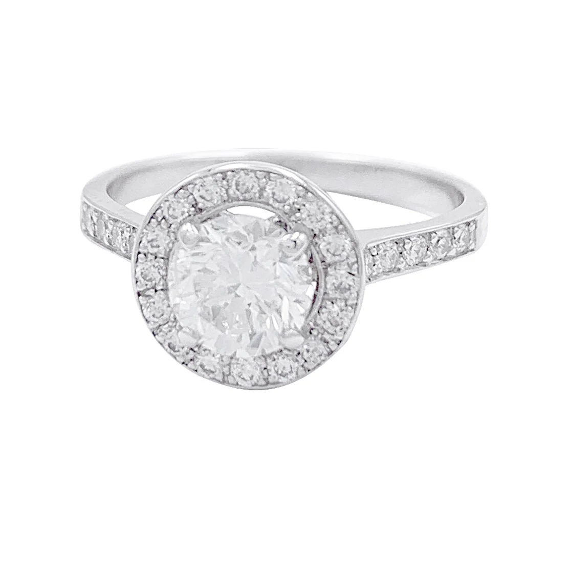 Bague solitaire diamant, or blanc