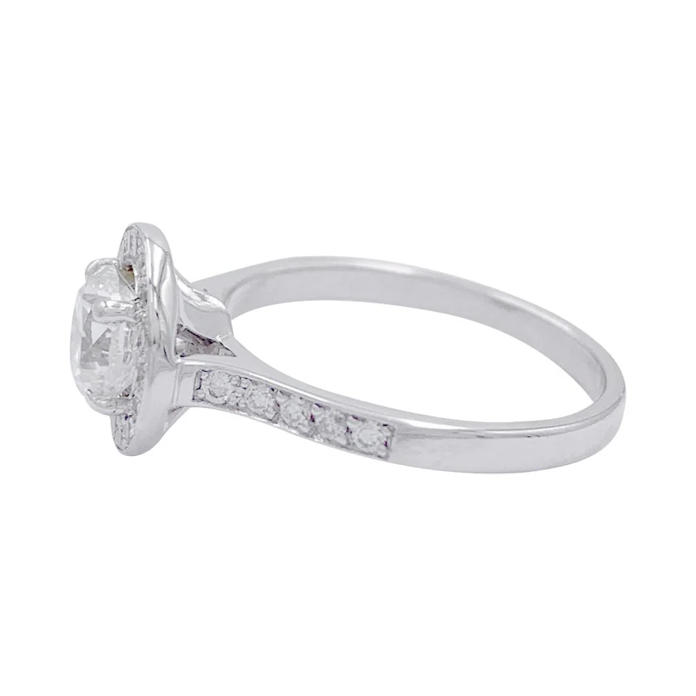 Bague solitaire diamant, or blanc - Image 3